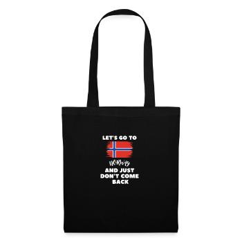 Norwegische Flagge Norweger Lustiges Norwegen - Stoffbeutel - Schwarz - Vorne