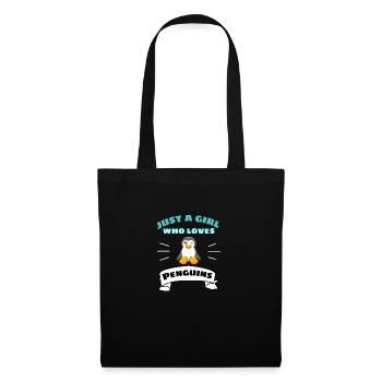 Antarctique Oiseau Zoo Animal Fille Cadeau Pingouin - Sac en tissu - noir - Devant