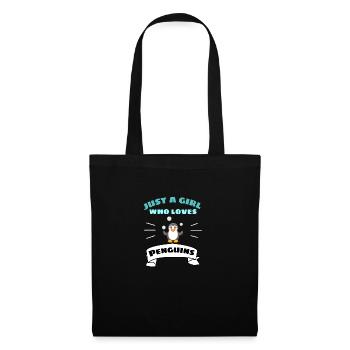 Amoureux des animaux Oiseau Animal Fille Cadeau Pingouin - Sac en tissu - noir - Devant