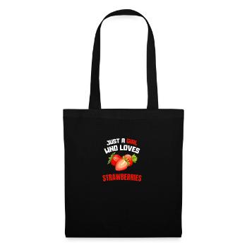 Sommer Obst Rote Beeren Mädchen Geschenk Erdbeere - Stoffbeutel - Schwarz - Vorne