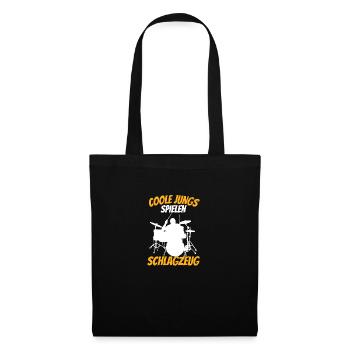 Lustiges Geschenk Coole Jungs Spielen Schlagzeug - Stoffbeutel - Schwarz - Vorne