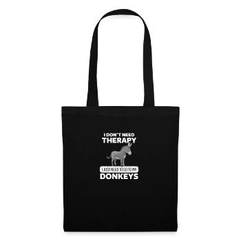 Cadeau drôle âne agriculteur fermier âne - Sac en tissu - noir - Devant