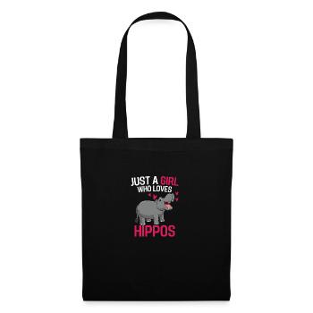 Hippo Girl Africa Zoo Animal Gift Hippo - Sac en tissu - noir - Devant
