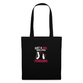 Antarctique Amoureux des animaux Fille Cadeau Pingouin - Sac en tissu - noir - Devant