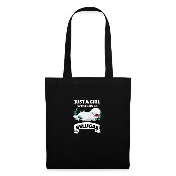 Beluga Wal Mädchen Ozean Tier Geschenk Beluga - Stoffbeutel - Schwarz - Vorne