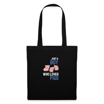 Farm Animal Lovers Boy Gift Pig - Tote Bag - black - Front