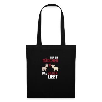 Bauernhof Tier Mädchen Bauer Geschenk Ziege - Stoffbeutel - Schwarz - Vorne