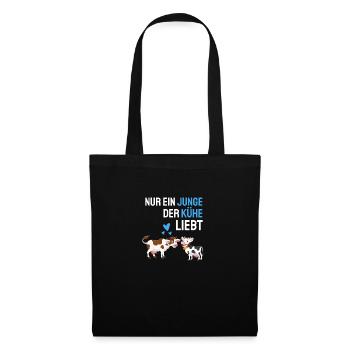 Kuhstall Bauernhof Tier Jungen Geschenk Kuh - Stoffbeutel - Schwarz - Vorne