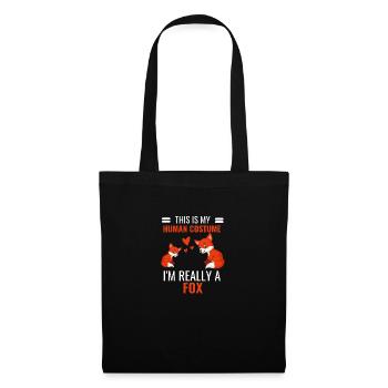 Fuchs Kostüm Party Wald Tier Geschenk Fuchs - Stoffbeutel - Schwarz - Vorne