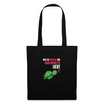Ozean Tier Mädchen Geschenk Schildkröte - Stoffbeutel - Schwarz - Vorne