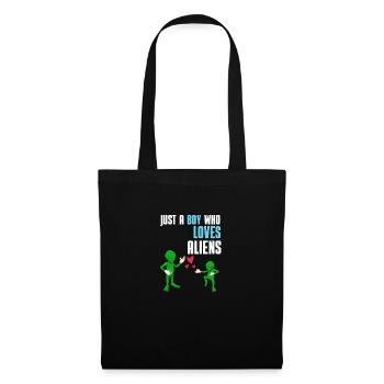 Alien Boy Sci Fi UFO Gift Alien - Tote Bag - black - Front