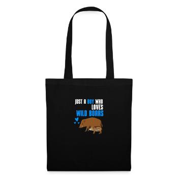 Schwarzwild Jungen Wald Tier Geschenk Wildschwein - Stoffbeutel - Schwarz - Vorne