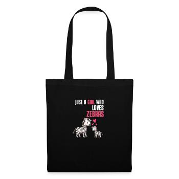 Afrika Tierliebhaber Zebra Mädchen Geschenk Zebra - Stoffbeutel - Schwarz - Vorne