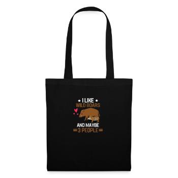 Forest Animal Lovers Gift Funny Wild Boar - Sac en tissu - noir - Devant