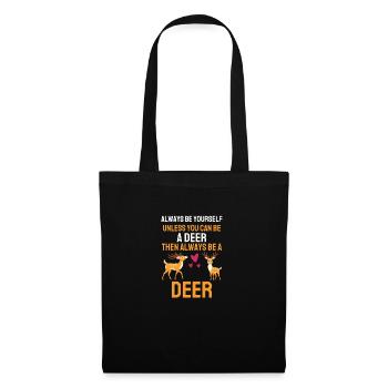 Waldbewohner Rotwild Geschenk Lustiges Hirsch - Stoffbeutel - Schwarz - Vorne