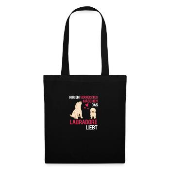 Hunde Mädchen Geschenk Hundebesitzer Labrador - Stoffbeutel - Schwarz - Vorne