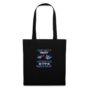 Rochen Therapie Ozean Tier Geschenk Mantarochen - Stoffbeutel - Schwarz - Vorne