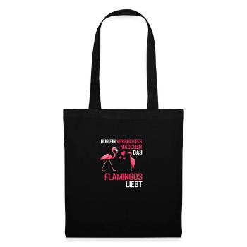 Exotisches Tier Mädchen Vogel Geschenk Flamingo - Stoffbeutel - Schwarz - Vorne