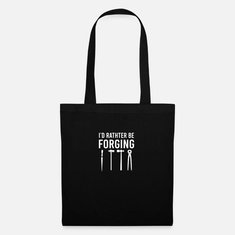 Schmied Schmieden Forger Blacksmithing Vintage - Stoffbeutel - Schwarz
