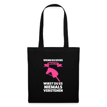 Hobby Horsing Pferd Steckenpferd Geschenk - Stoffbeutel - Schwarz - Vorne