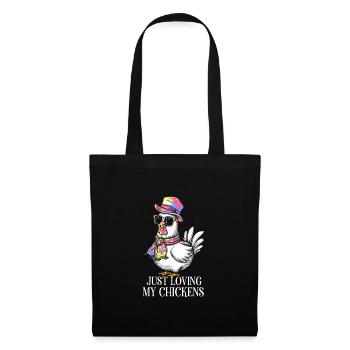I Love My Chickens - Funny Chickens Cartoon - Tote Bag - black - Front
