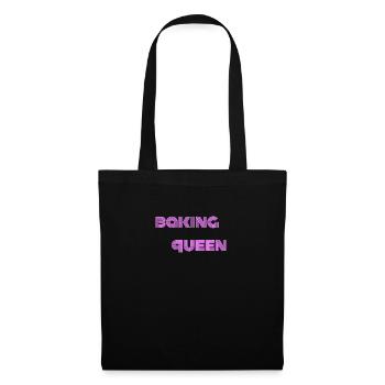 baking queen, backen, kochen, kuchen, gebäck - Stoffbeutel - Schwarz - Vorne