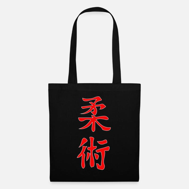 Jiu-Jitsu Kanji Design in rot - Stoffbeutel - Schwarz