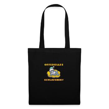 Pyjama Rhino Nachthemd Zoo Tier Geschenk Nashorn - Stoffbeutel - Schwarz - Vorne