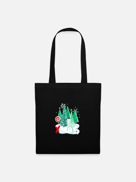 Xmas Tannenbaum Design - festliche Geschenkidee - Stoffbeutel - Schwarz