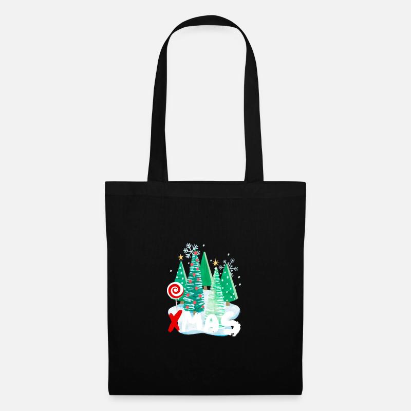 Xmas Tannenbaum Design - festliche Geschenkidee - Stoffbeutel - Schwarz
