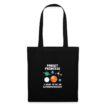 Oubliez princesse je veux être un astrophysicien - Sac en tissu - noir - Devant