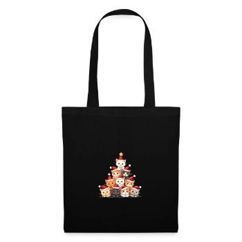 Arbre De Noël, Noël, Chats, Noël - Sac en tissu - noir - Devant
