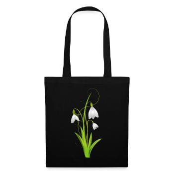 Les perce-neige comme de belles fleurs printanières - Sac en tissu - noir - Devant