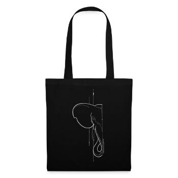 Conception de tatouage d’éléphant - Sac en tissu - noir - Devant