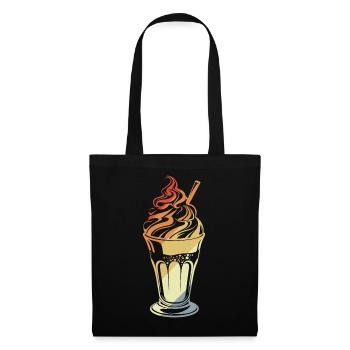 Coupe glacée style rétro - Sac en tissu - noir - Devant