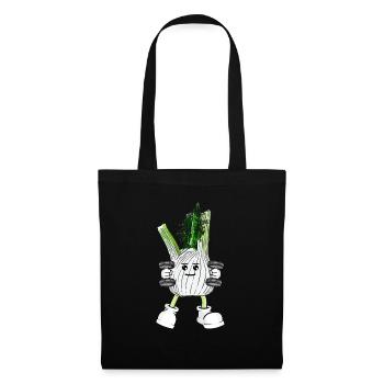 Veganer Veganerin Bodybuilding Fenchel - Stoffbeutel - Schwarz - Vorne
