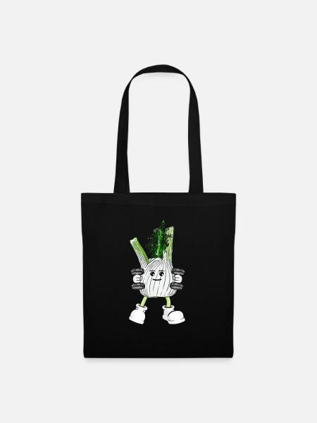 Veganer Veganerin Bodybuilding Fenchel - Stoffbeutel - Schwarz