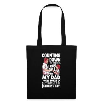Counting Down the Days Father's Day - Stoffbeutel - Schwarz - Vorne