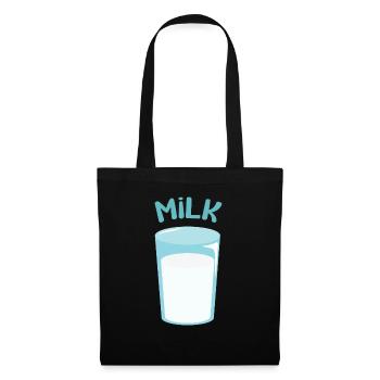 Verre de lait - Sac en tissu - noir - Devant