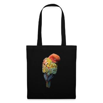Perroquet - Sac en tissu - noir - Devant