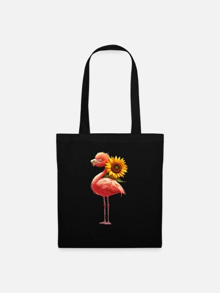Flamingo - Stoffbeutel - Schwarz