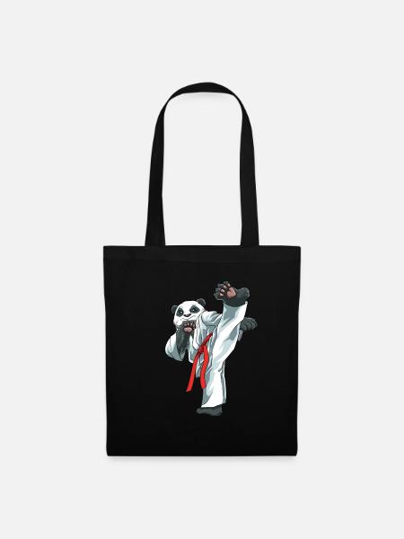 Niedlicher Karate-Panda - Karate Japanische - Stoffbeutel - Schwarz