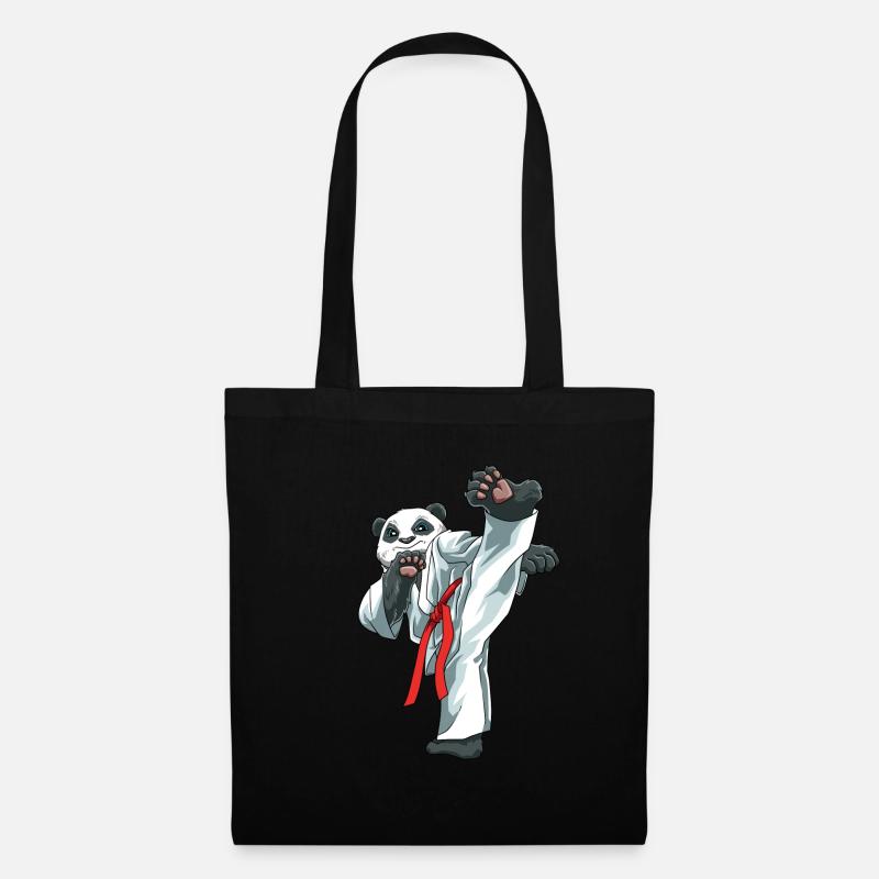 Niedlicher Karate-Panda - Karate Japanische - Stoffbeutel - Schwarz