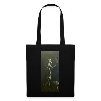 female woman silhouette - Stoffbeutel - Schwarz - Vorne