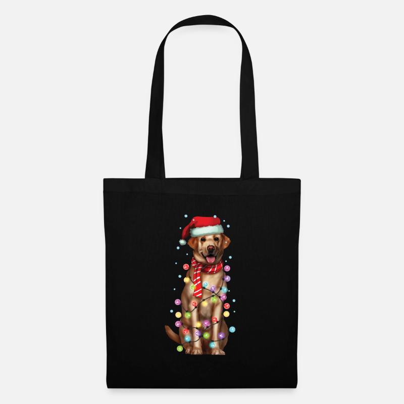 Weihnachten Lustige Labrador Santa Hund Weihnachtsgeschenk - Stoffbeutel - Schwarz