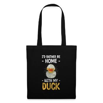 Ente Quacken Erpel - Stoffbeutel - Schwarz - Vorne