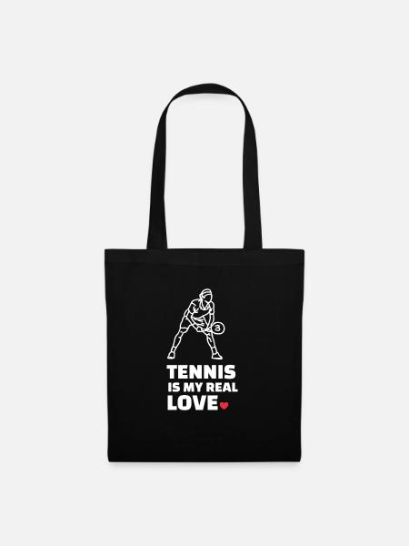 Ich Liebe Tennis - Stoffbeutel - Schwarz