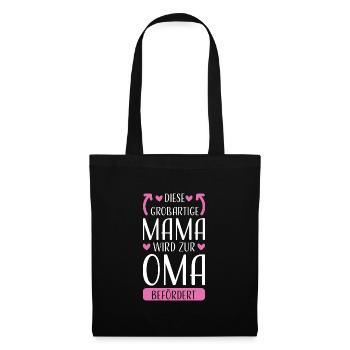 Mama & Oma Familie Mutter Geschenk - Stoffbeutel - Schwarz - Vorne