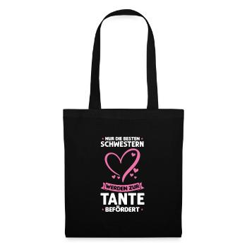 Tante Familie Schwester Geschenk - Stoffbeutel - Schwarz - Vorne