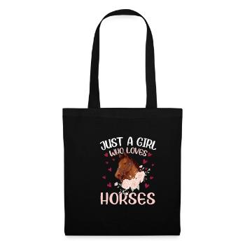 Just A Girl Who Loves Horses Filles Chevaux - Sac en tissu - noir - Devant